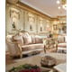 Luxury Champagne Silk Chenille Loveseat Homey Design HD-663 Province Traditional