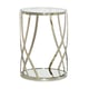 Tempered Glass Top & Whisper of Gold Metal Frame ADELA ROUND TABLE by Caracole 