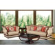 Beige Silk Chenille Dark Brown Luxury Sofa HD-90017 Classic Traditional