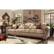 Homey Design HD-1632 Victorian Upholstery Desert Sand Sectional Living Room Carved Wood  Sofa 