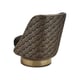 Espresso & Gold Fabric Swivel Accent Chair GO FOR A SPIN by Caracole 
