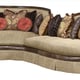 Walnut Wood Beige Fabric Luxury Curved Sectional Sofa HD-90005 LEFT