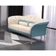 Italian Leather Off White & Blue Sofa Set 2Pcs AMALIA EUROPEAN FURNITURE Modern