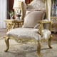 Metallic Bright Gold & Tan Armchair Traditional Homey Design HD-105
