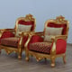 Classic Red Gold Fabric 30013 BELLAGIO II Armchair EUROPEAN FURNITURE 