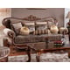 Cherry Finish Wood Sofa Set 3Pcs w/Chaise Traditional Cosmos Furniture Janet