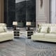 Glam Off-White Italian Leather MAYFAIR Sofa Set 2Pcs EUROPEAN FURNITURE Modern