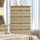 Glam Belle Silver 5 Drawer Chest Contemporary Homey Design HD-918