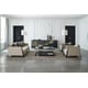 Woven Linen Fabric & Black Saddle Finish French Cabriole Legs OUTLINE SOFA Set 3Pcs by Caracole 