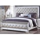 White Finish Wood King Panel Bed Contemporary Cosmos Furniture Gloria