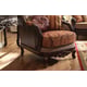 Homey Design HD-3630 Espresso Fabric Dark Chocolate Bonded Leather Sofa Set 3Pcs Carved Wood Classic