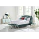Sea-Inspired Blue Velvet Queen Size Platform Bed Do Not Disturb by Caracole 