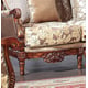 Homey Design HD-520 Luxury Golden Beige Fabric Walnut Finish Sofa Carved Wood Casual