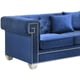 Blue Velvet & Steel Legs Sofa Set 3Pcs Modern Cosmos Furniture Clover Blue