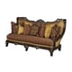 Antique Beige Gold Dark Brown Wood Luxury Sofa Benetti's Firenza Traditional
