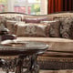Mahogany & Beige Sofa Set 3Pcs Carved Wood Traditional Homey Design HD-1631 