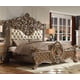 Antique Gold & Brown CAL KING Bed Traditional Homey Design HD-8018