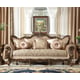 Perfect Brown & Silk Beige Fabric Sofa Set 2Pcs Traditional Homey Design HD-6935