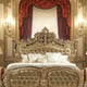Traditional  Antique Gold Solid Wood CAL King Bed Homey Design HD-961