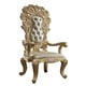 Metallic Antique Gold PU Arm Chairs Set 2Pc Traditional Homey Design HD-1801
