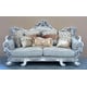 Homey Design HD-272 Silver Finish Traditional  Sofa Couch Carved Wood