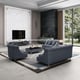 Glam Gray Italian Leather MAYFAIR Sofa EUROPEAN FURNITURE Contemporary 