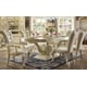 Homey Design HD-27 Ivory Formal Dining Table Set 7Pcs Carved Wood Traditional