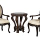 Luxury Golden Chenille Arm Chairs w/Table Set 3Pcs Benetti's MONALISE/VERONA 