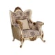 Luxury Beige & Gold Wood Trim PARIS Chair Set 2 Pcs EUROPEAN FURNITURE Traditional