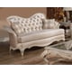 Ivory Pearl Silk Chenille Silver Gold Sofa Set 3Pc HD-90020 Classic Traditional