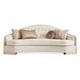 Rounded Silhouette Cream Fabric & Champagne Finish Sofa Set 3Pcs SHE'S A CHARMER by Caracole