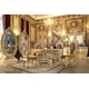 Baroque Rich Gold Round Dining Room Set 5Pcs Traditional Homey Design HD-8086