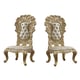 Metallic Antique Gold PU Side Chairs Set 2Pc Traditional Homey Design HD-1801