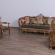 Luxury Black & Gold Wood Trim SAINT GERMAIN II Sofa Set 2Pcs EUROPEAN FURNITURE 