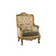 Imperial Luxury Black & Silver Gold LUXOR II Arm Chair Set 2Pcs EUROPEAN FURNITURE 