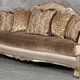 Silver Gold Finish Sofa Luxury Silk Chenille HD-90015 Classic Traditional