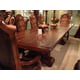 Rustic Dark Wood Top Dining Table w/Extension Benetti's Majorica Traditional