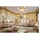Luxury Champagne Chenille Sofa Set 2 HD-663 Homey Design Traditional Carved Wood