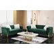 Green Velvet & Gold Finish Sofa Set 3Pcs Modern Cosmos Furniture Emerald
