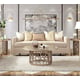 Luxury Champagne Sofa Solid Wood Traditional Homey Design HD-8911 