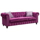 Purple Finish Brown Wood Sofa Set 3Pcs Transitional Cosmos Furniture Camila