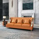 Glam Cognac Italian Leather MAYFAIR Sofa EUROPEAN FURNITURE Contemporary 