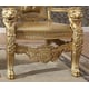 Metallic Antique Gold Finish Leather King Accent Chair Set 2Pcs Homey Design HD-1801