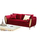 Red Velvet w/ Gold Finish Sofa Modern Cosmos Furniture Ruby