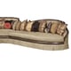 Luxury Walnut Wood Beige Fabric Curved Sectional Sofa Benetti's Ferrara RIGHT
