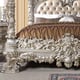 Silver & Bronze Finish Tufted King Poster Bed Traditional Homey Design HD-1811