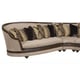 Luxury Beige Sectional Sofa Walnut Wood Benetti's Donatella Classic Traditional