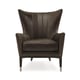 Soft Touchable Chocolate Leather Accent Chair SO WELT DONE by Caracole 