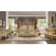 Royal Rich Gold KING Bedroom Set 3Pcs Carved Wood Traditional Homey Design HD-8016