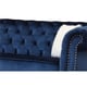 Navy Fabric Sofa w/ Silver Finish Transitional Cosmos Furniture Mia
